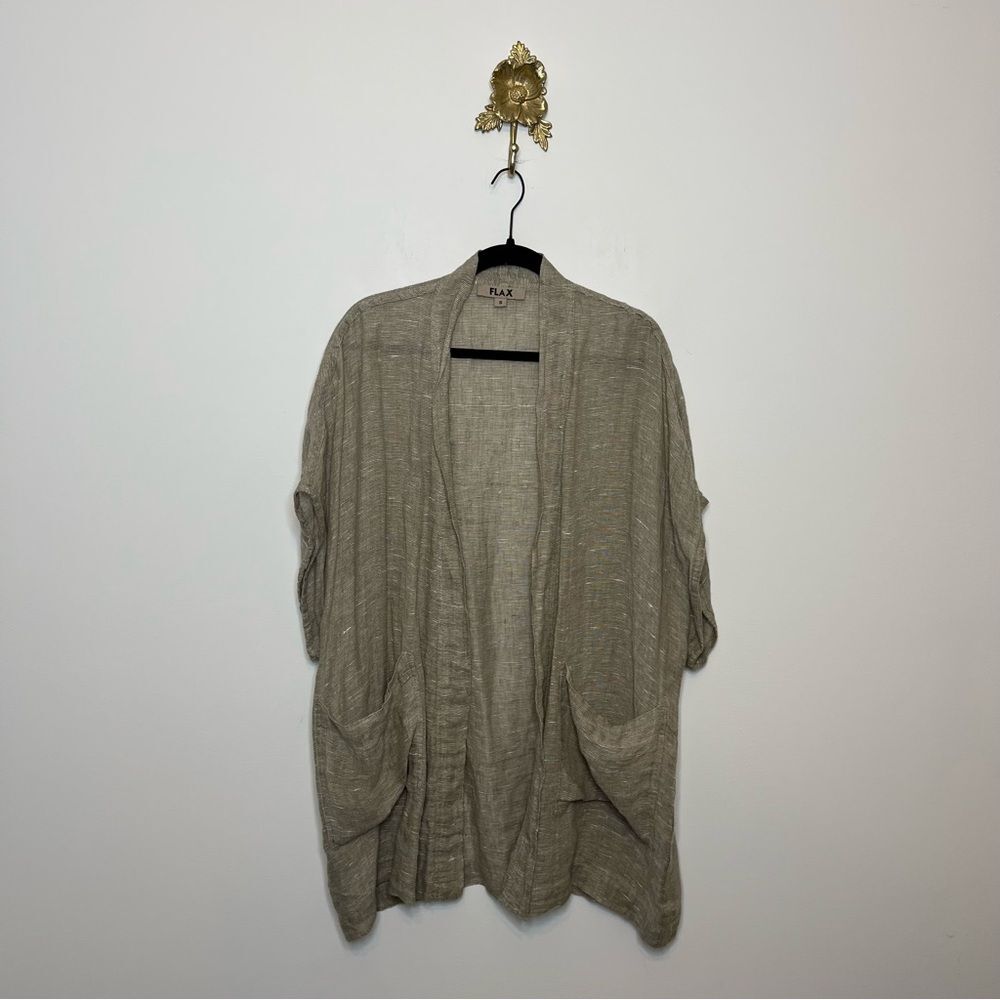 FLAX Obscure Cardigan Linen Cardigan S